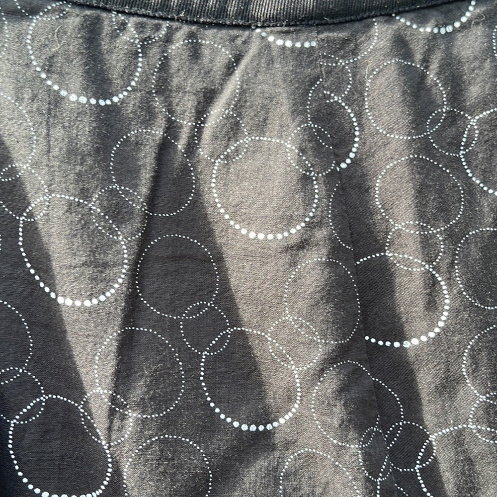 Ann Taylor Size 4 Black Lined Faux Tiered Skirt with Circle Design-Cotton